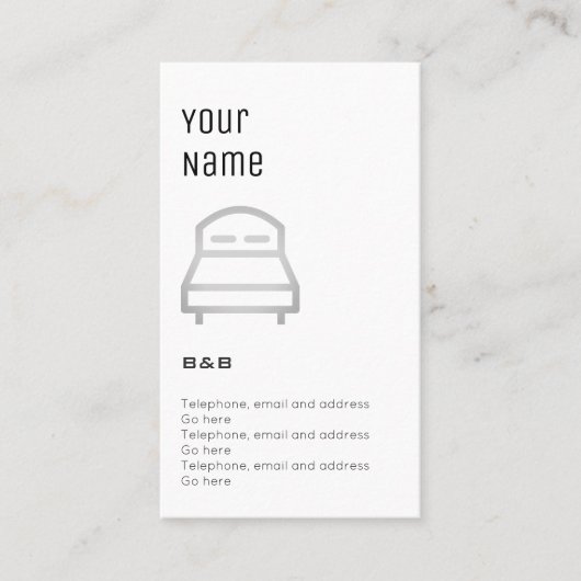 'Essentiële' B&B-prijskaarten Visitekaartje (Voorkant)