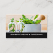 Essentiële oliën en alternatieve geneeskunde visitekaartje (Voorkant)