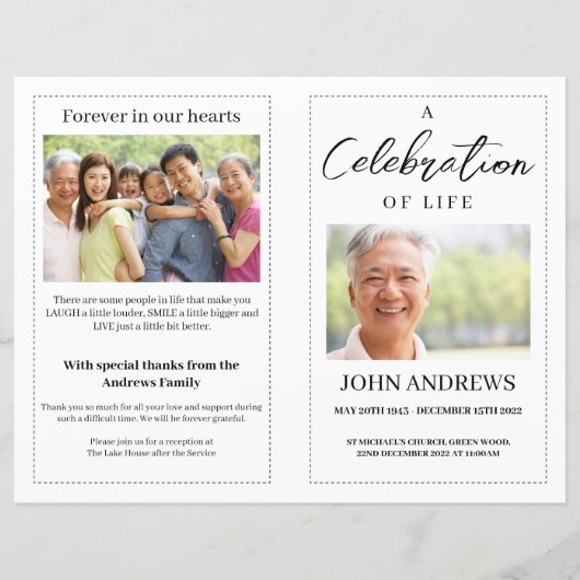 Essentiële Sjabloon van het begrafenisprogramma (Voorkant)