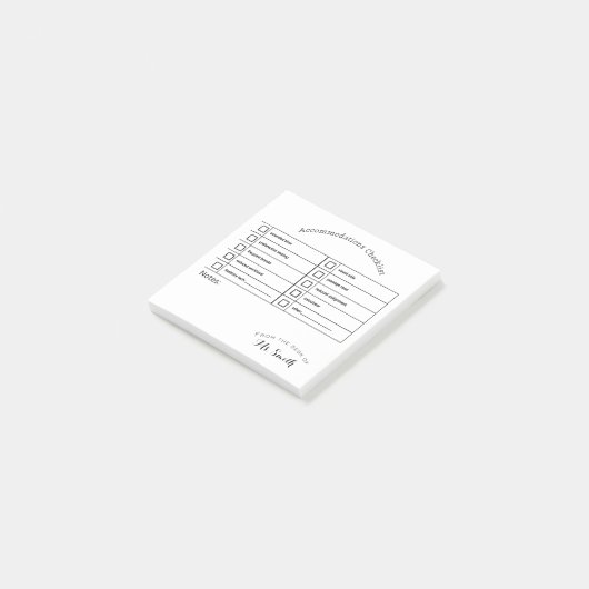 Essentiële Snelheid Tool: Accommodatie Checklist Post-it® Notes (Schuin)