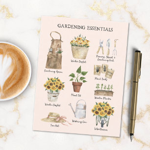 Essentiële Tuinzonnebloem Tuingereedschap Crème Briefkaart