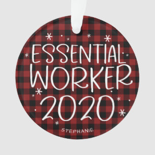 Essentiële Werknemer 2020 Covid Pandemie Kerstmis Ornament