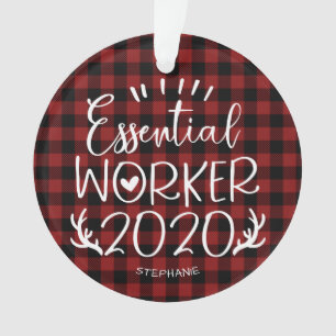 Essentiële Werknemer 2020 Covid-pandemie Kerstmis Ornament
