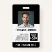 Essentiële werknemer - Foto, streepjescode, Logo,  Badge (Voorkant)