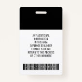 Essentiële werknemer - Foto, streepjescode, Logo,  Badge (Achterkant)