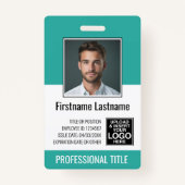 Essentiële werknemer - Foto, streepjescode, Logo, Badge (Voorkant)