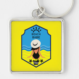 Essentiële zomerstrand sleutelhanger