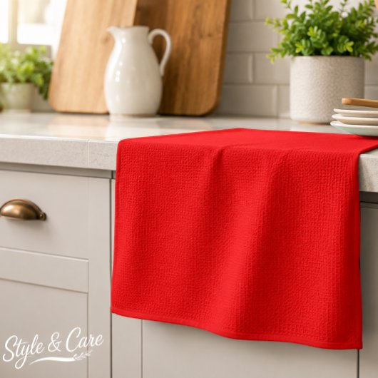 Essentiels de serviette de cuisine rouge solide du