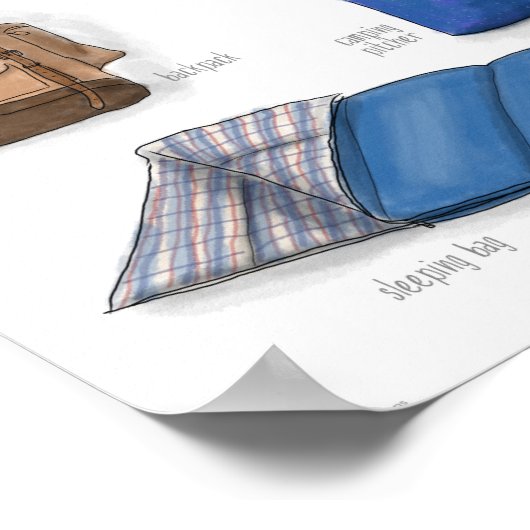 Essentiels : Poster de camping aventure en plein a (Coin)