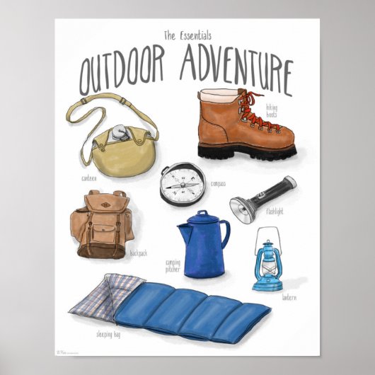 Essentiels : Poster de camping aventure en plein a (Devant)
