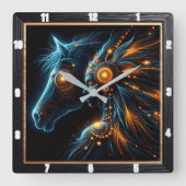 Essenties van paard en mens samenvoegen in harmoni vierkante klok (Voorkant)