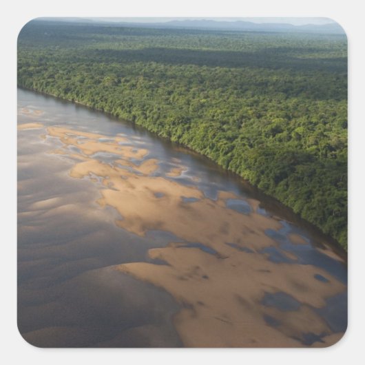 Essequibo River, de langste rivier in Guyana, en 3 Vierkante Sticker (Voorkant)