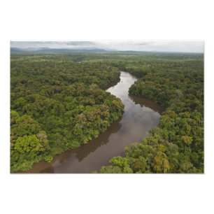 Essequibo-rivier, langste rivier in Guyana, en 5 Foto Afdruk