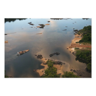 Essequibo-rivier, langste rivier in Guyana, en Foto Afdruk