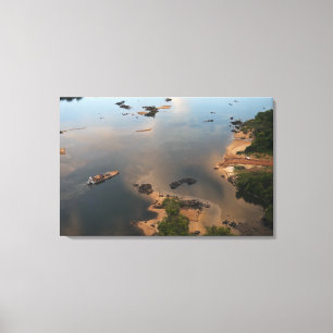 Essequibo-rivier, langste rivier van Guyana, en Canvas Afdruk