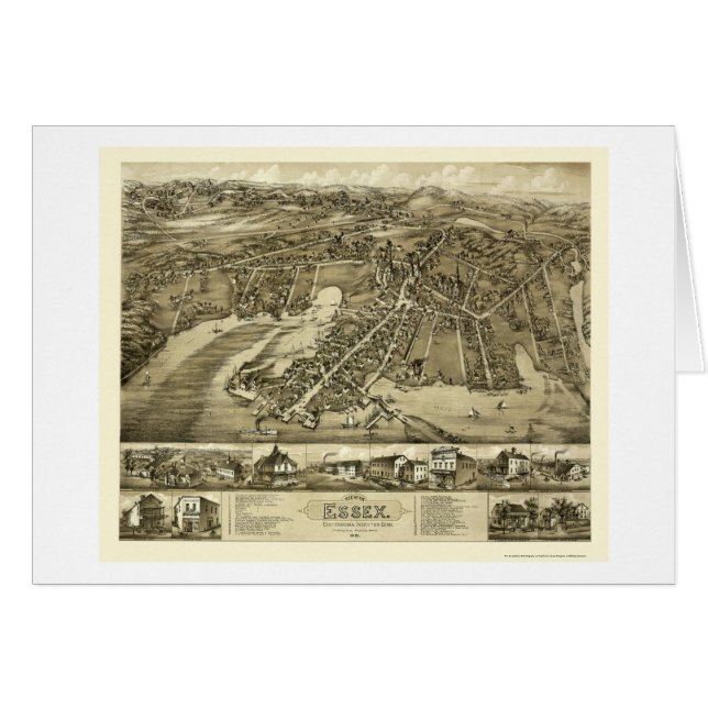 Essex, CT Panoramic Map - 1881 (Voorkant Horizontaal)
