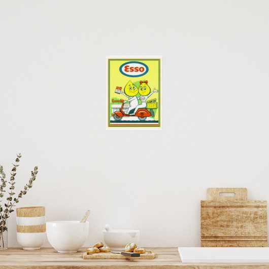 Esso Gasoline Advertisement 12 x 16 Poster (Keuken)