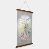 esster bunny peter met bloemen hangend wandkleed (Gebogen)