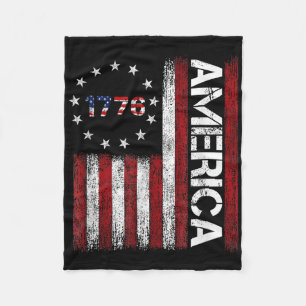 Est 1776 Patriottische Amerikaanse Vlag 4 juli Am Fleece Deken