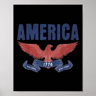 EST 1776 Patriottische Amerikaanse vlag 4 juli am Poster