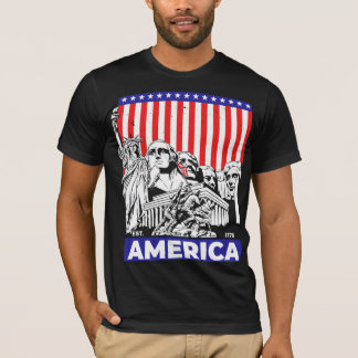 Est 1776 Patriottische Amerikaanse vlag 4 juli PR T-shirt