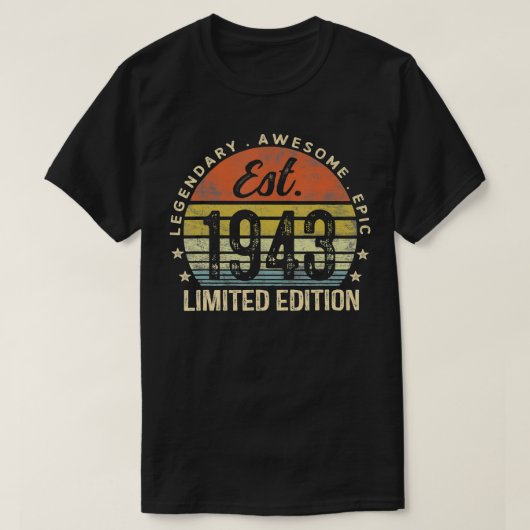 Est 1943 Limited Edition 79th Birthday 79 T-shirt (Design voorkant)