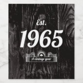 Est. 1965 een  jaar wijn etiket (Enkel label)
