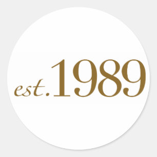 Est 1989 ronde sticker