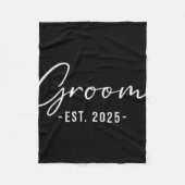 Est. 2025 Matching Getting Ready Bruid Bruidegom Fleece Deken (Voorkant)