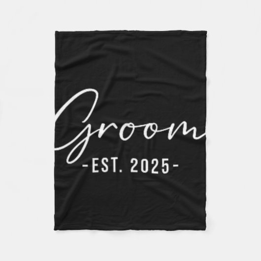 Est. 2025 Matching Getting Ready Bruid Bruidegom Fleece Deken (Voorkant)
