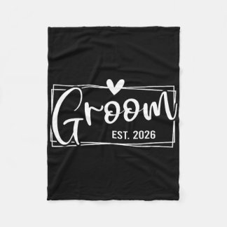Est. 2026 Man trouwt met verloofde Fleece Deken