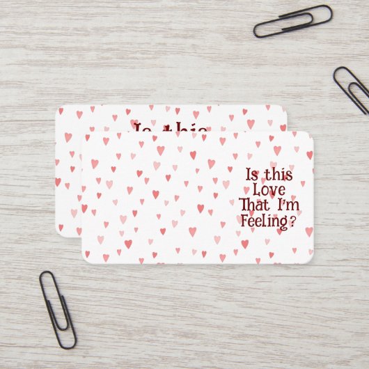 Est-ce cet amour que je ressens ? Carte de visite (Devant/Arrière en situation)