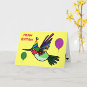 EST la carte d'anniversaire drôle de colibri (Fleur jaune)