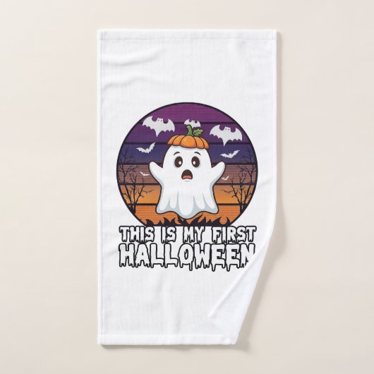 Est Premier Fantôme de Halloween Citrouille Chapea (Serviette à main)