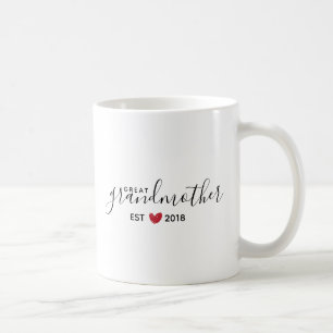 Est rouge d'arrière grand-mère de coeur. Tasse de