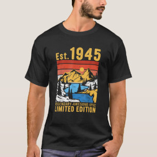 Est Vintage 1945 Limited Edition 80th Birthday 80 T-shirt