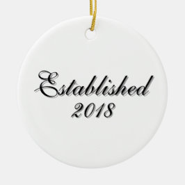 Established Year Personalized Couple Design Keramisch Ornament