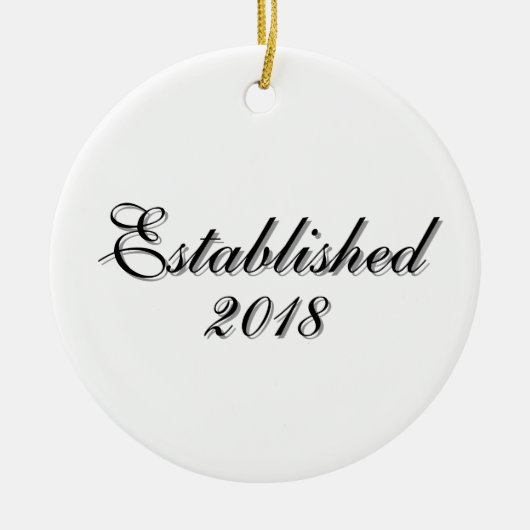 Established Year Personalized Couple Design Keramisch Ornament (Voorkant)