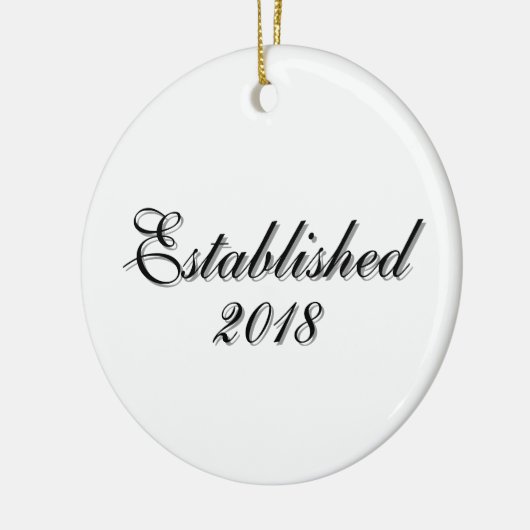 Established Year Personalized Couple Design Keramisch Ornament (Links)