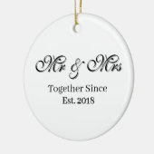 Established Year Personalized Couple Design Keramisch Ornament (Links)