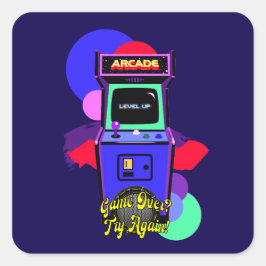 Estampa Game - Retro Arcade Game - Adesivo Vierkante Sticker