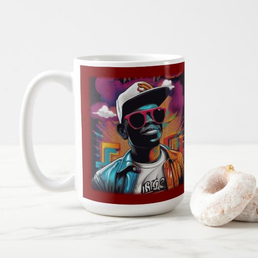 Estampa Hip Hop - Street Graffiti Art - Caneca Koffiemok (Met donut)