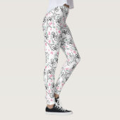 estampado integral de parís con notas musicales leggings (Rechts)