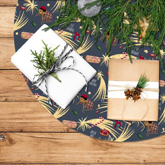 estampado navideño de regalos y dulces para niños kerstboom rok