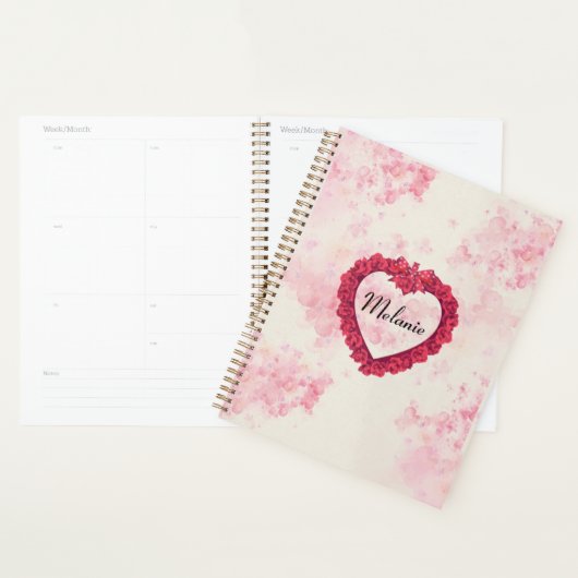 Estampe florale à aquarelle dégradée avec un coeur (Devant avec enveloppe)