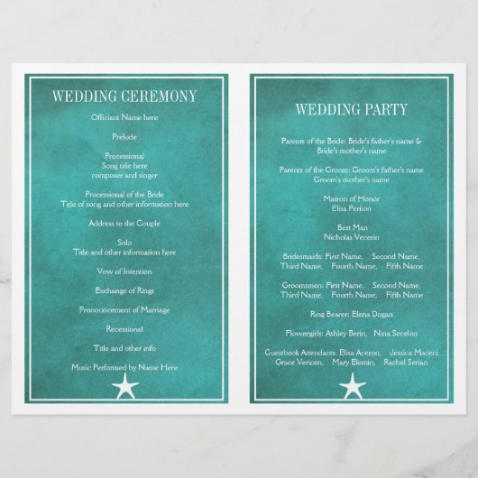 Estarfish blanche sur le programme de mariage turq (Dos)