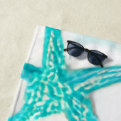 Estarfish bleu clair serviette de plage motif (En situation)