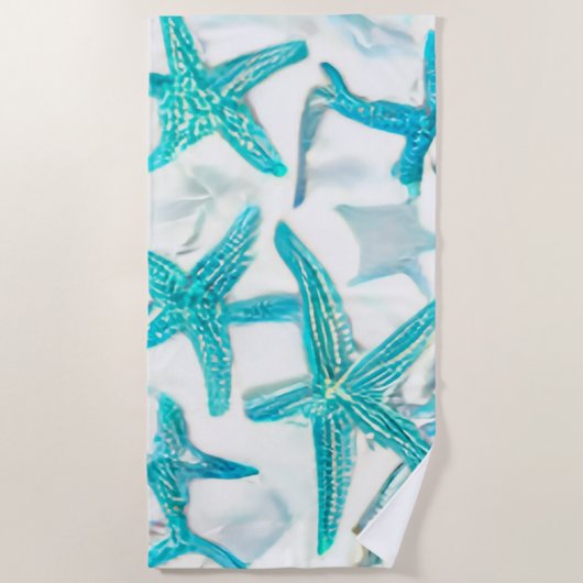 Estarfish bleu clair serviette de plage motif (Devant)