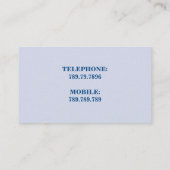 Estate Agent Architect Blue Elegant Light Visitekaartje (Achterkant)