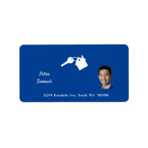 Estate Agent Blue Return Label